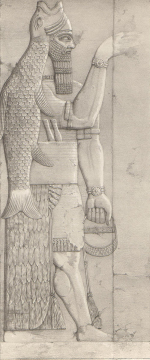 teraph Adapa merman fish Dagon ichthus mitre (of 7) Sumerian antediluvian sage (apkallu)